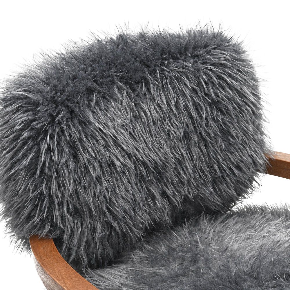 Furniture of America Lumir Long-Haired Accent Chair in Charcoal Gray, , large