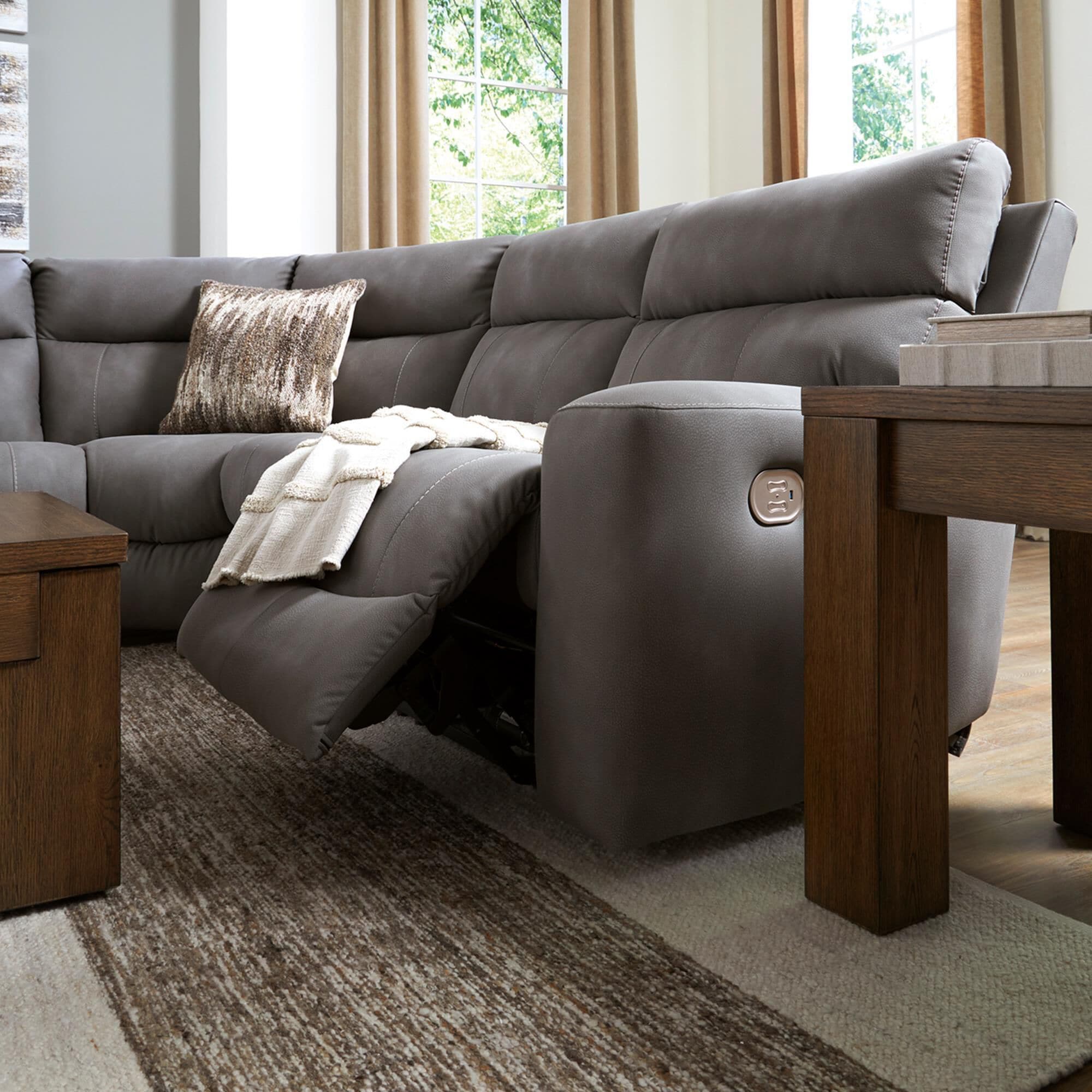 Ashley Next-Gen DuraPella 6-Piece Power Reclining Sectional in Slate