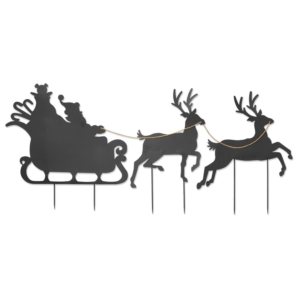 The Gerson Company 86" Santa in Sleigh Yard Decor in Black, , large