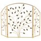 Maple and Jade Leaf Foldable Three Panel Fireplace Screen in Satin Gold, , large
