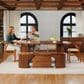 Transformer Table Round Dining Bench in Royal Walnut, , large