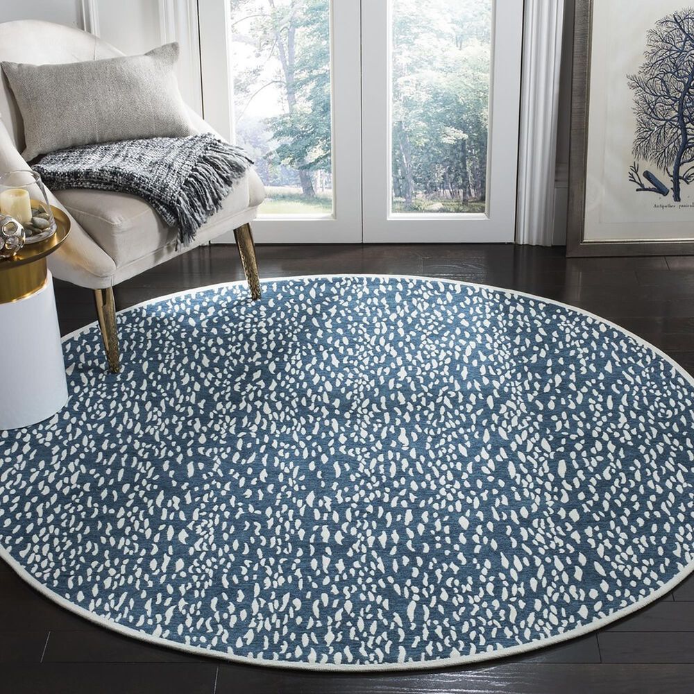 Safavieh Marbella MRB657D 6&#39; Round Blue and Ivory Area Rug, , large