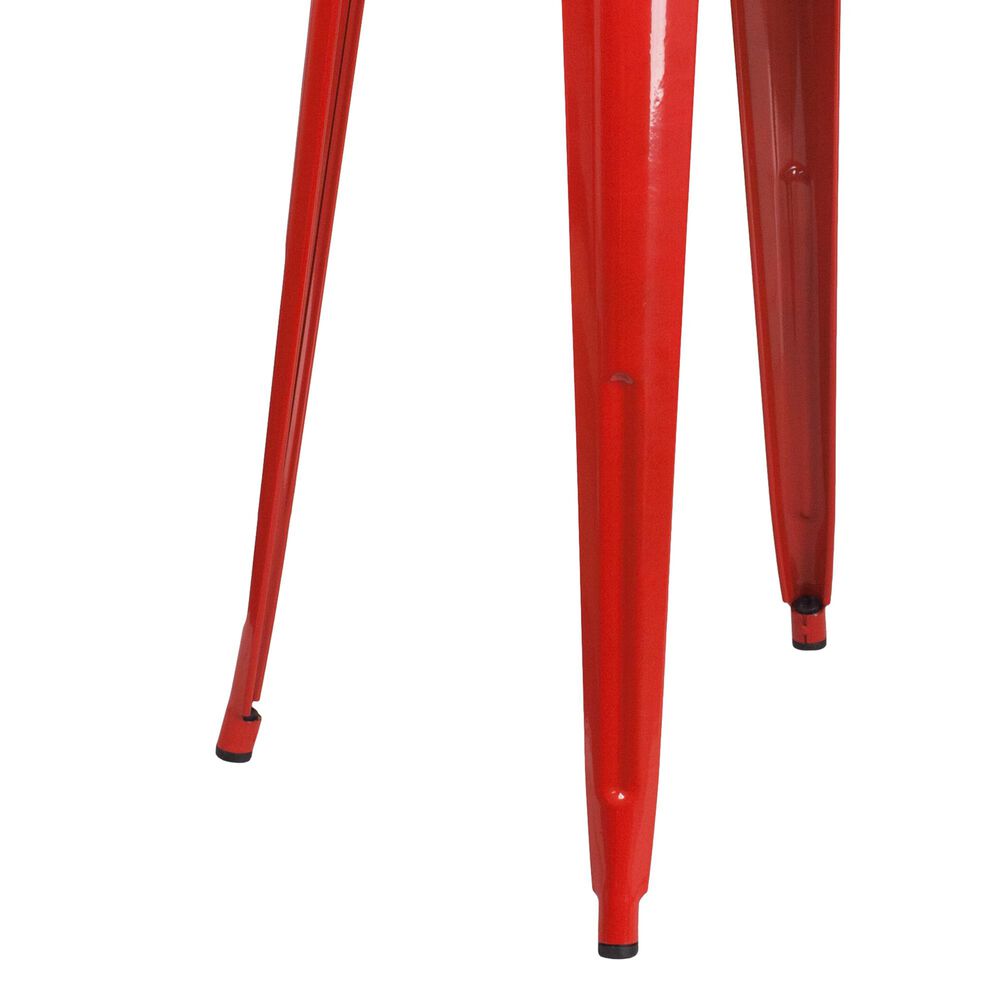 Flash Furniture 3-Piece Metal Bar Table Set in Red, , large