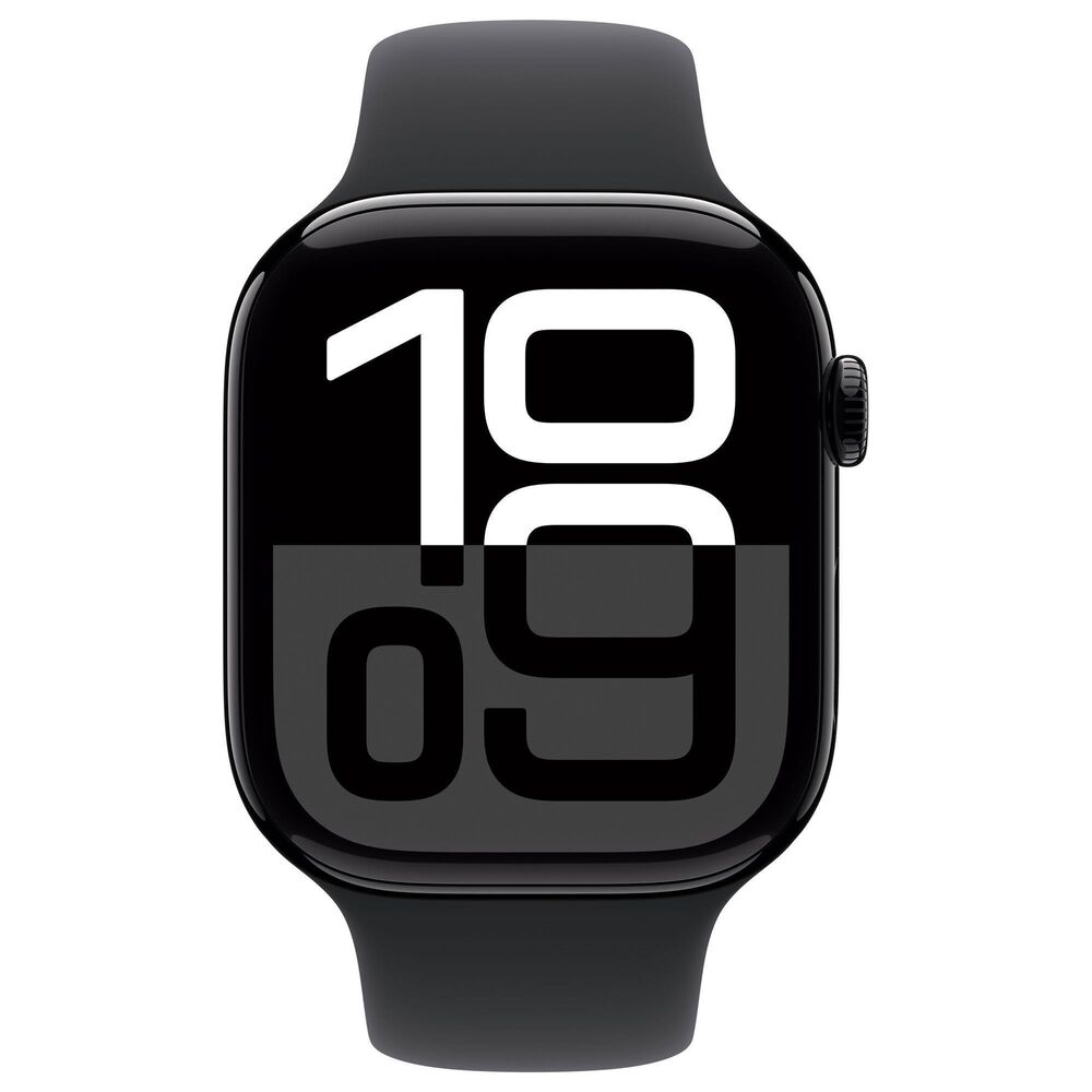 Apple Watch Series 10 GPS 42mm Jet Black Aluminum Case with Black Sport Band - M/L, , large