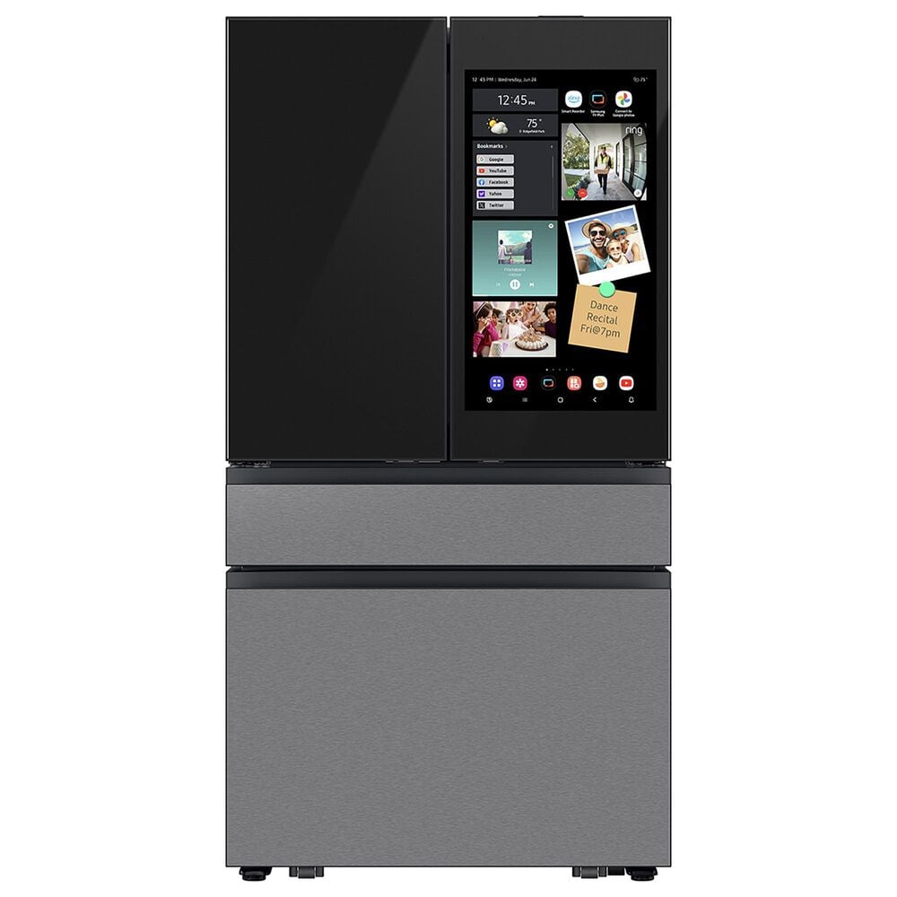 Samsung 22.5 Cu. Ft. Bespoke Counter Depth 4-Door French Door Refrigerator with AI Family Hub+ AI Vision Inside in Charcoal Glass and Stainless Steel, , large