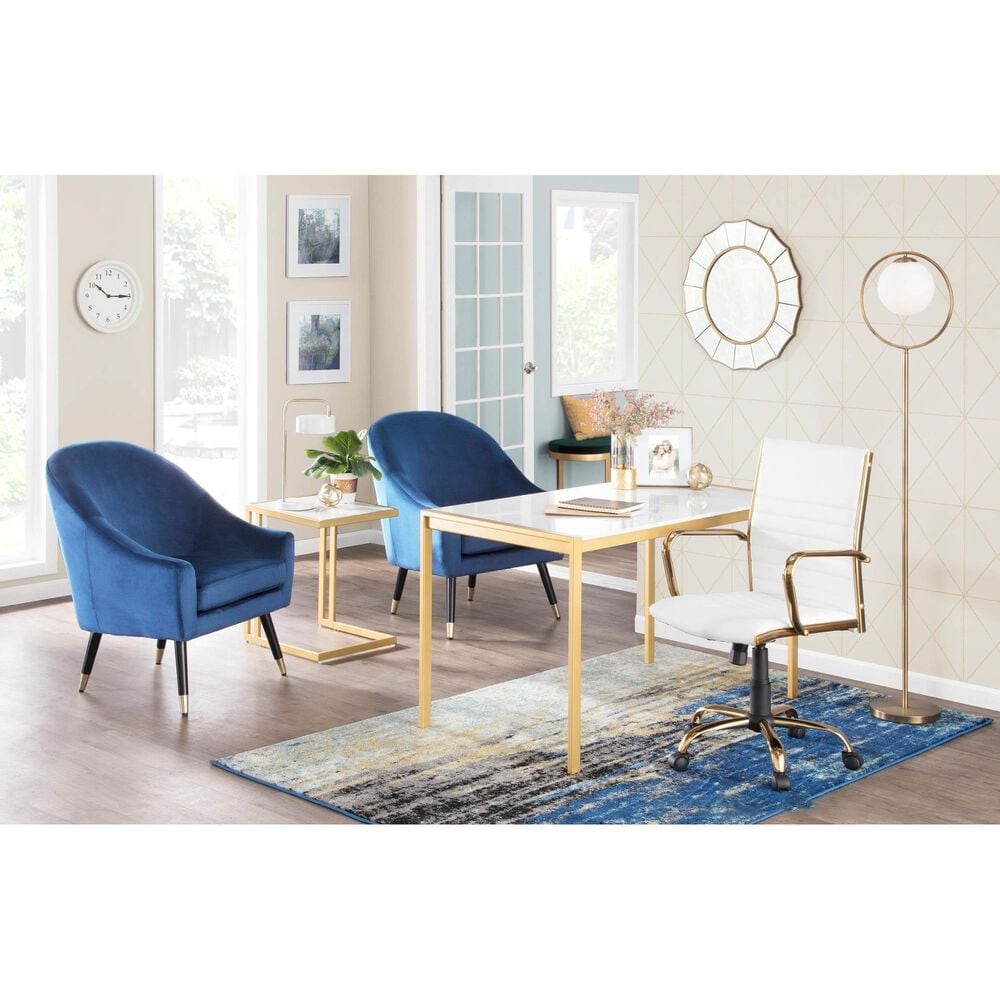 Grandview Gallery Moon Floor Lamp in Gold, , large