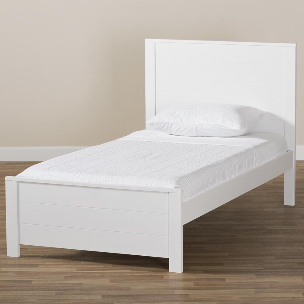 Baxton Studio Catalina Twin Platform Bed in White, , large