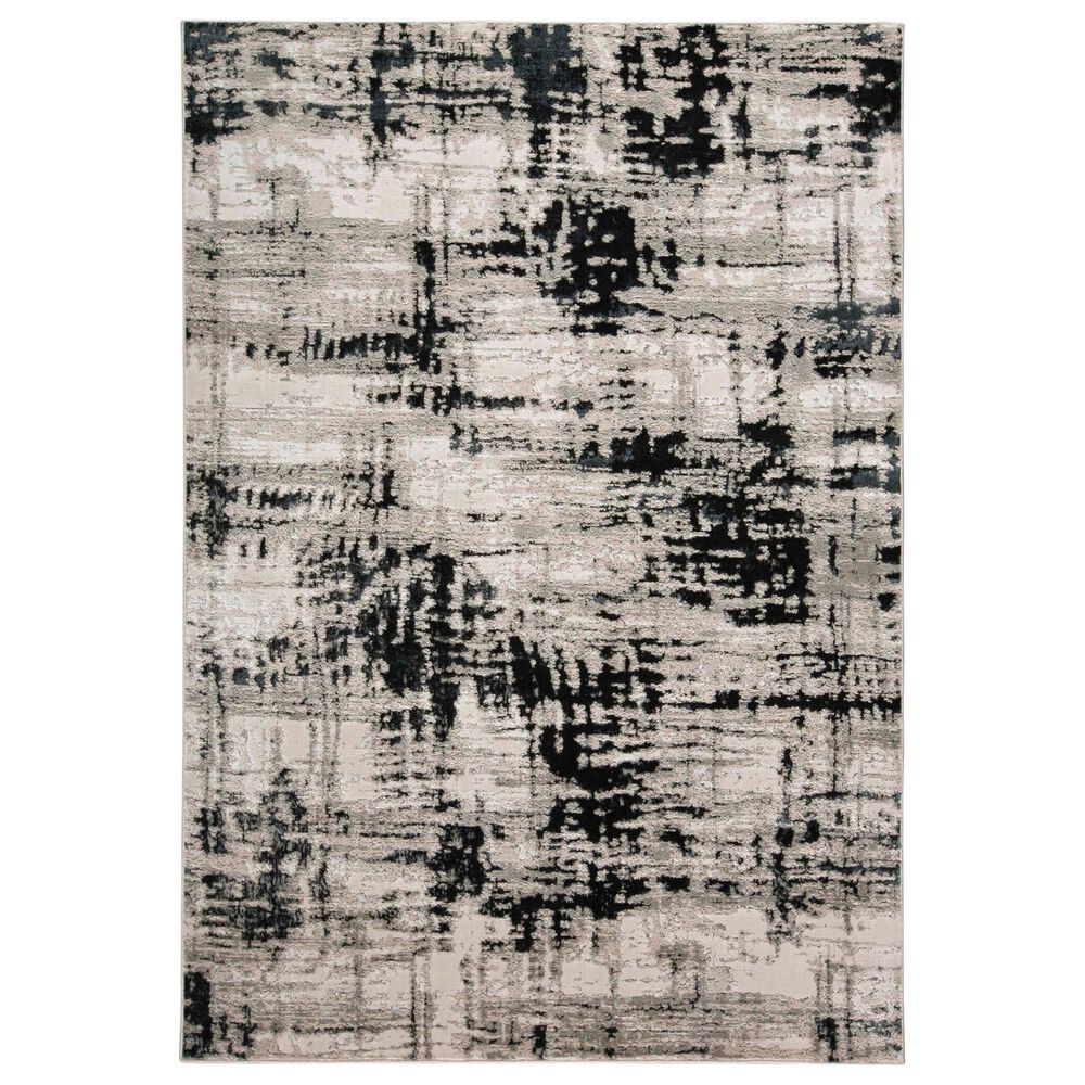 Feizy Micah 8" x 10" Black and Silver Area Rug, , large