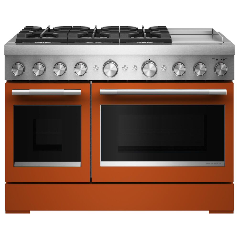 KitchenAid 48" Dual Fuel Freestanding Range with Griddle in Scorched Orange, , large