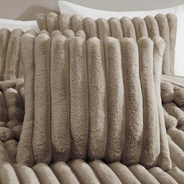 Hallmart Collectibles Ethan 20" x 20" Square Throw Pillow in Taupe, , large