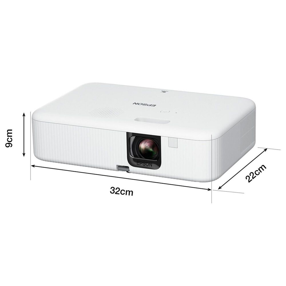 Epson EpiqVision Flex CO-FH02 Full HD 1080p Smart Streaming Portable Projector, 3-Chip 3LCD, Android TV, Bluetooth in White, , large