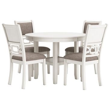 Ashley Erinberg 5-Piece Round Dining Set in Antique White, , large