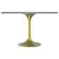 Leisuremod LeisureMod Verve Collection 48 Round Dining Table, Brushed Gold Base with Sintered Stone White Top, , large