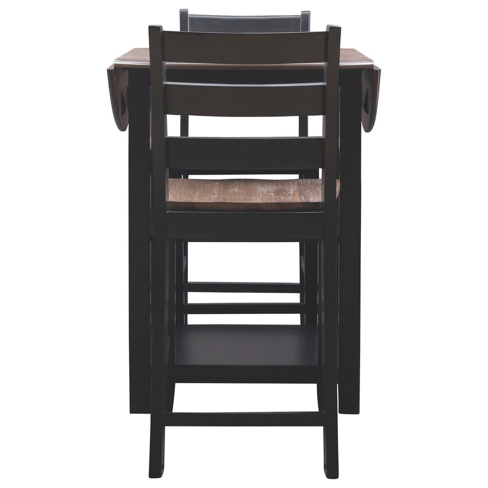 Linon Home Decor Colm 3-Piece Counter Set in Warm Brown and Black, , large