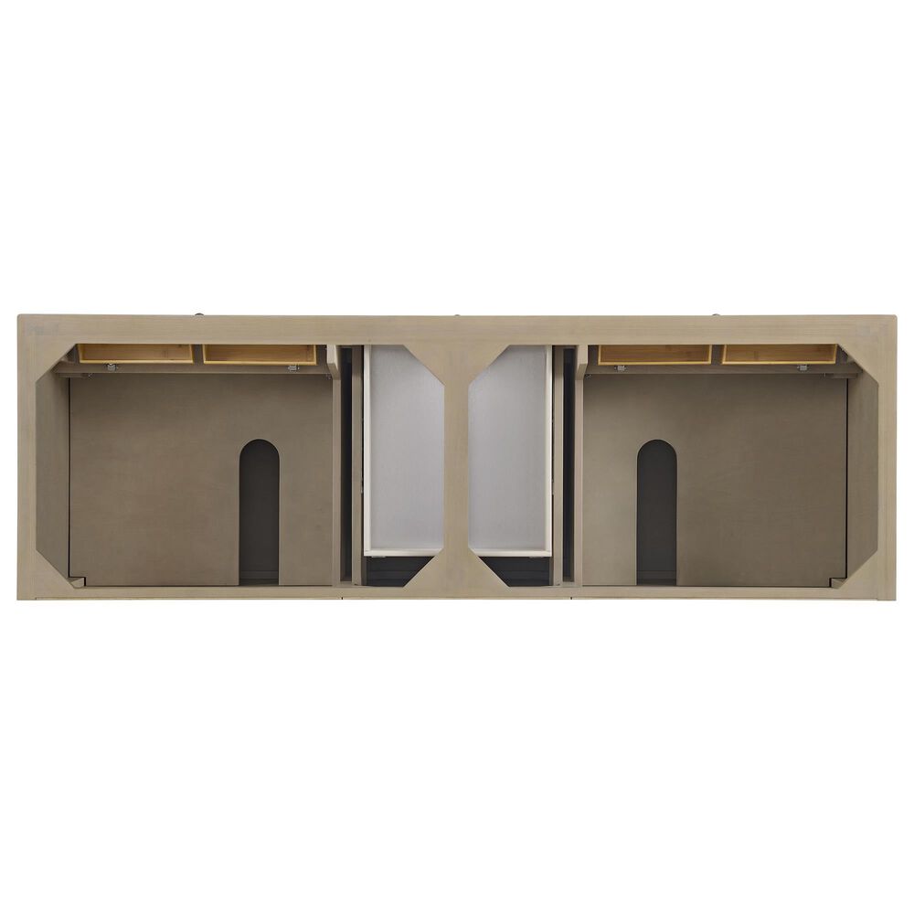 James Martin Vanities Lorelai 72&quot; Double Vanity in Whitewashed Oak with 3 cm Lime Delight Quartz Top, , large