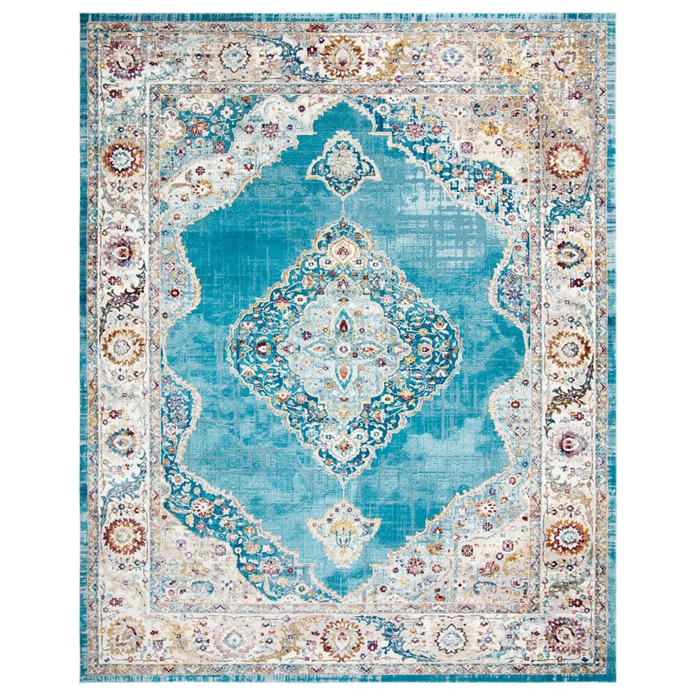 Safavieh Aria ARA116M 8" x 10" Blue and Ivory Area Rug, , large