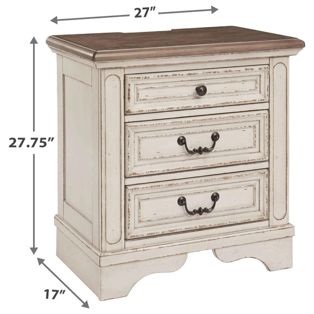 Ashley Realyn 5-Piece Queen Bedroom Set in Chipped White and Distressed, , large