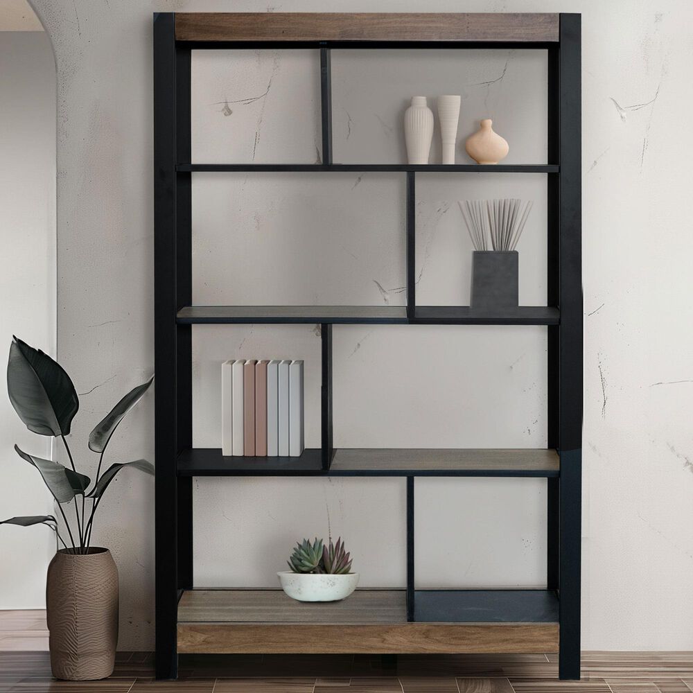 Fallridge Tuxedo Bookcase in Light Brown and Dark Brown, , large