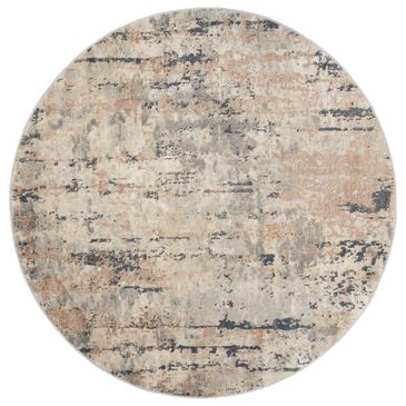 Nourison Quarry QUA01 4" Round Beige and Grey Area Rug, , large