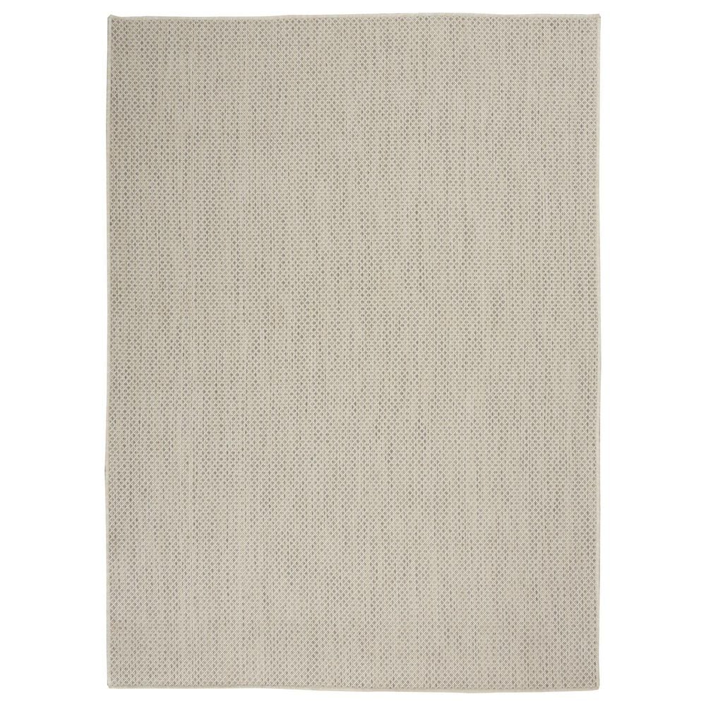 Nourison Courtyard Ivory and Silver 6" x 9" Indoor/Outdoor Area Rug, , large