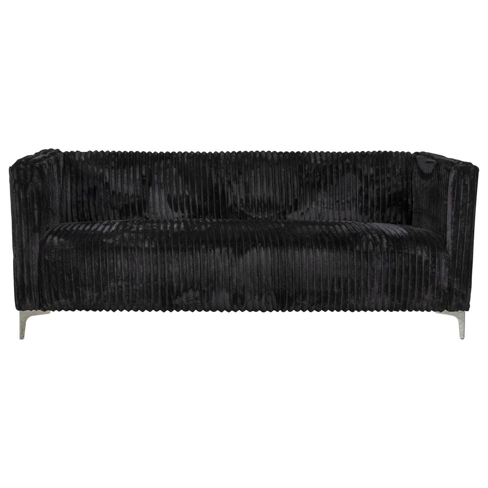 Titanic Furniture Austin Stationary Sofa in Black Velvet, , large