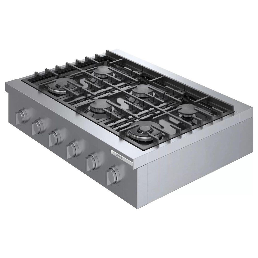 Bosch 36" Gas Cooktop with 6 Burners in Stainless Steel Shop NFM