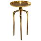 Maple and Jade 22" Round End Table with 3 Tripod Legs in Polished Gold, , large
