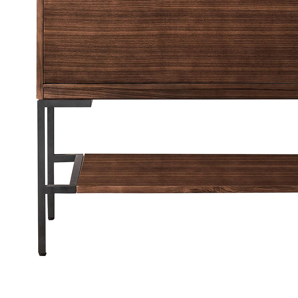 James Martin Vanities Mantova 35.4&quot; Single Vanity in Mid-Century Walnut and Brushed Nickel with 3 cm Charcoal Black Composite Stone Top and Rectangular Sink, , large