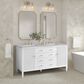 James Martin Vanities Myrrin 60" Double Bathroom Vanity in Bright White with 3 cm Eternal Jasmine Pearl Silestone Top, Rectangular Sinks and FreePower Wireless Charger, , large