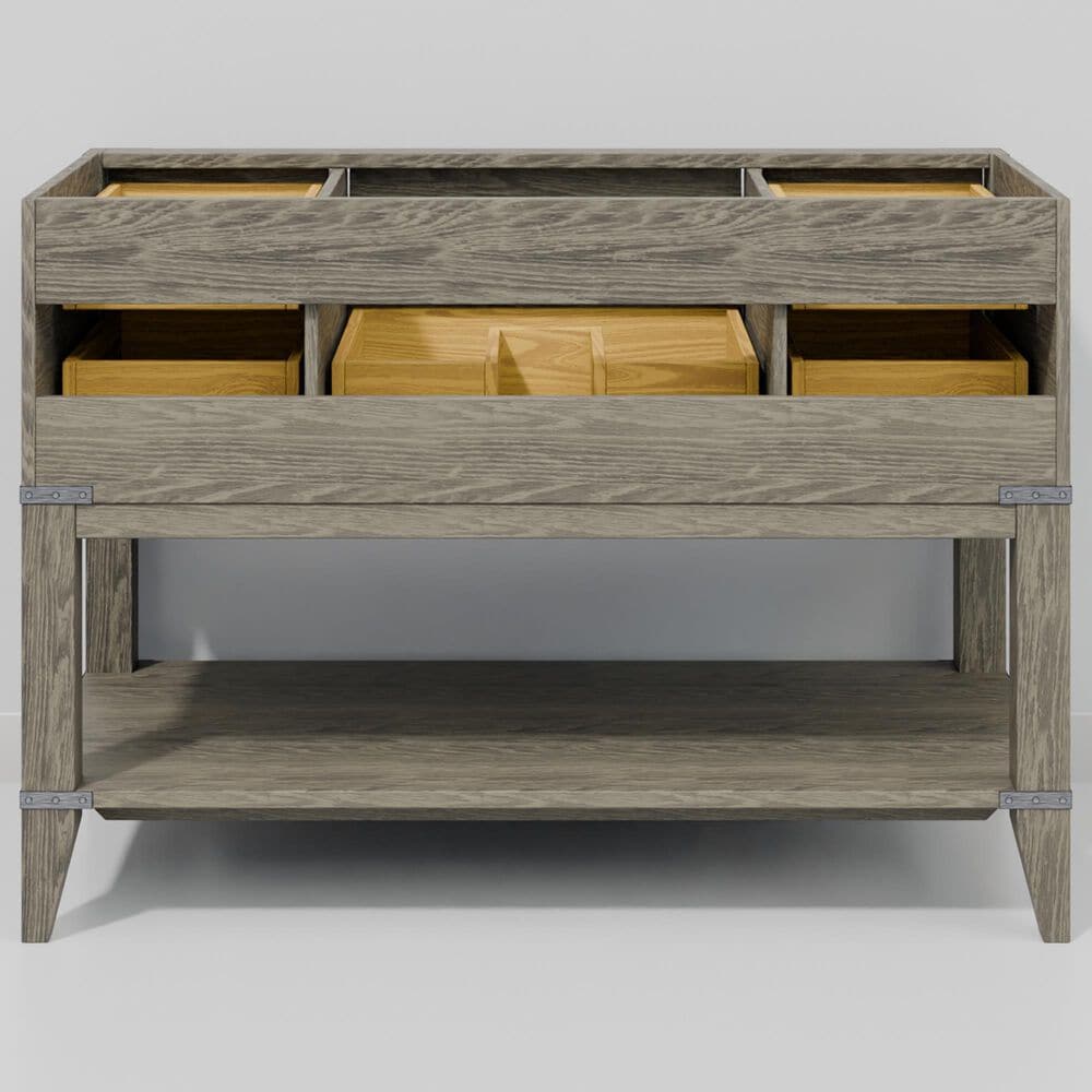 Lexora Home Norwalk 48&quot; Single Bathroom Vanity in Grey Oak with White Carrara Marble Top  and Rectangle Sink, , large