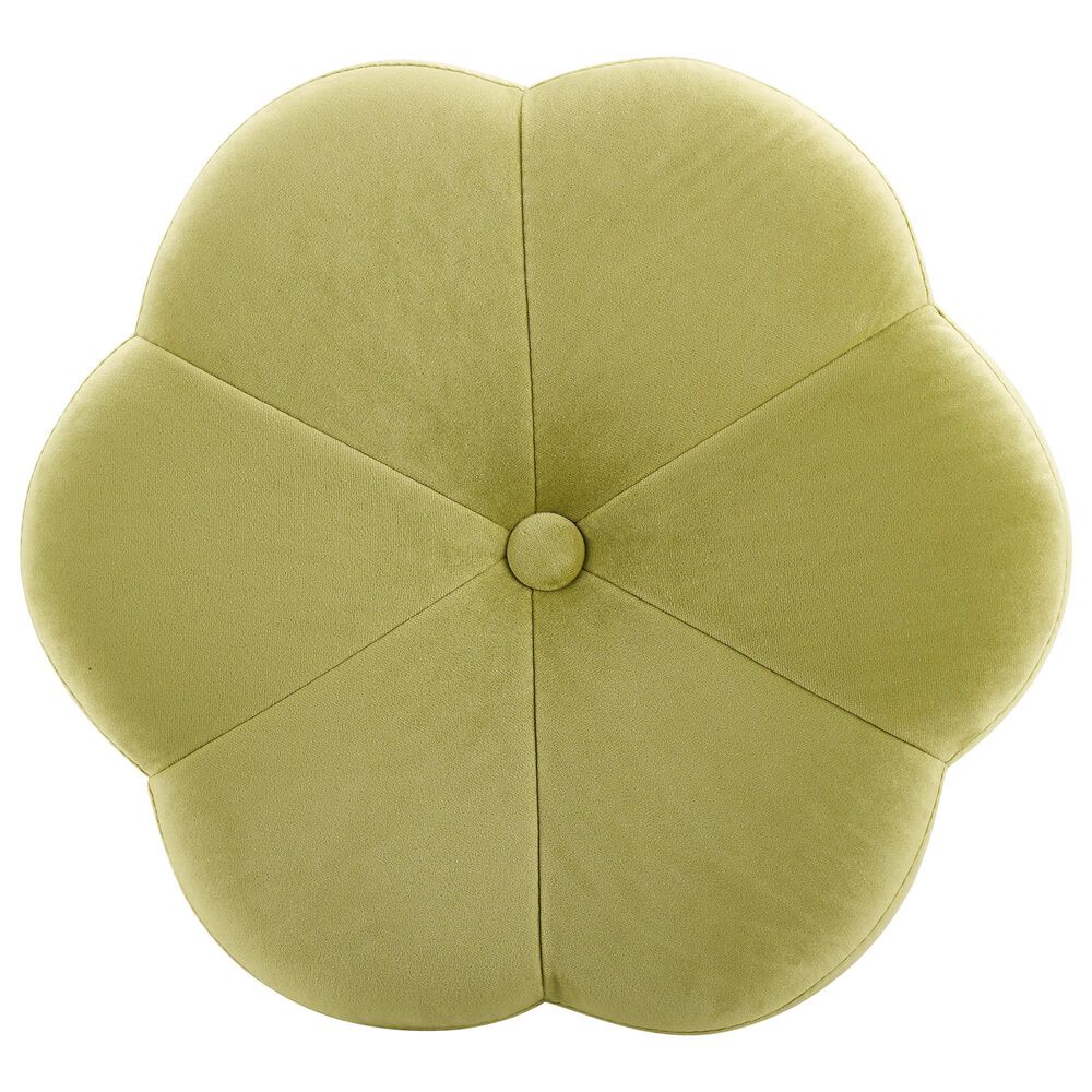Linon Home Decor Seraphina Vanity Stool with Green Cushion in Gold, , large