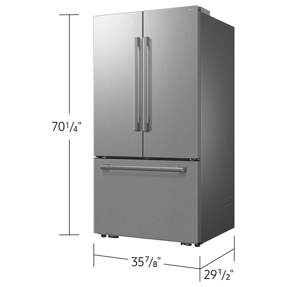 Samsung Bespoke AI 25 Cu. Ft. French Door Refrigerator with Zero Clearance Fit and In-Door Tall Water Dispenser in Fingerprint Resistant Stainless Steel, , large