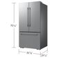 Samsung Bespoke AI 25 Cu. Ft. French Door Refrigerator with Zero Clearance Fit and In-Door Tall Water Dispenser in Fingerprint Resistant Stainless Steel, , large