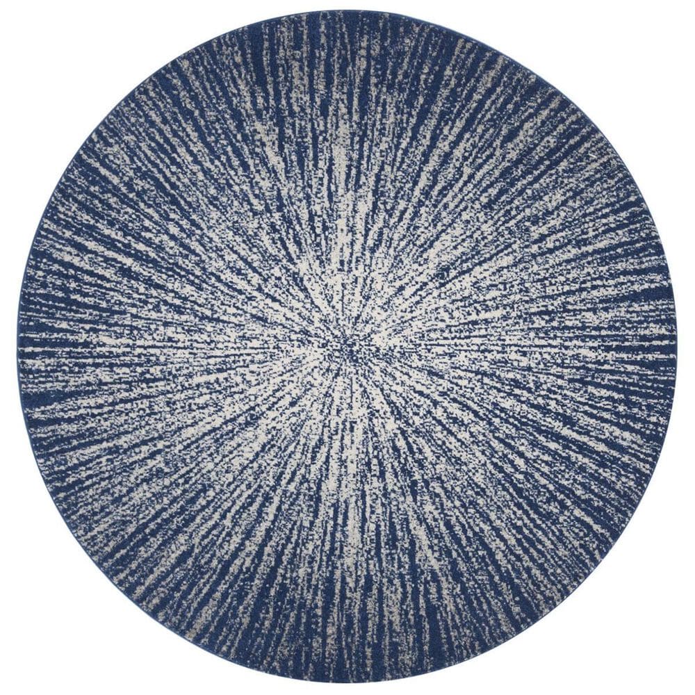 Safavieh Evoke EVK228N 3" Round Navy and Ivory Area Rug, , large
