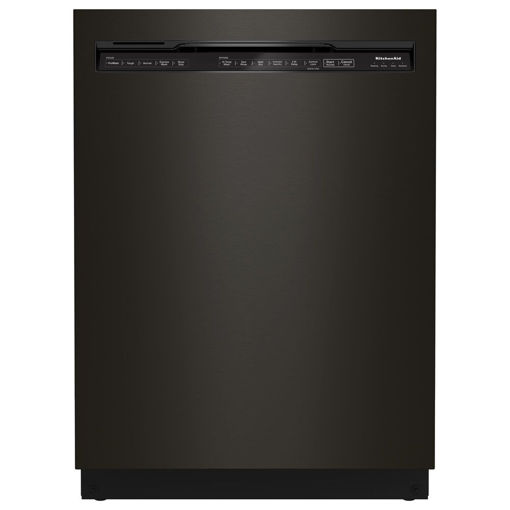 KitchenAid 24" Built In Pocket Handle Dishwasher with Front Control in Black Stainless, , large