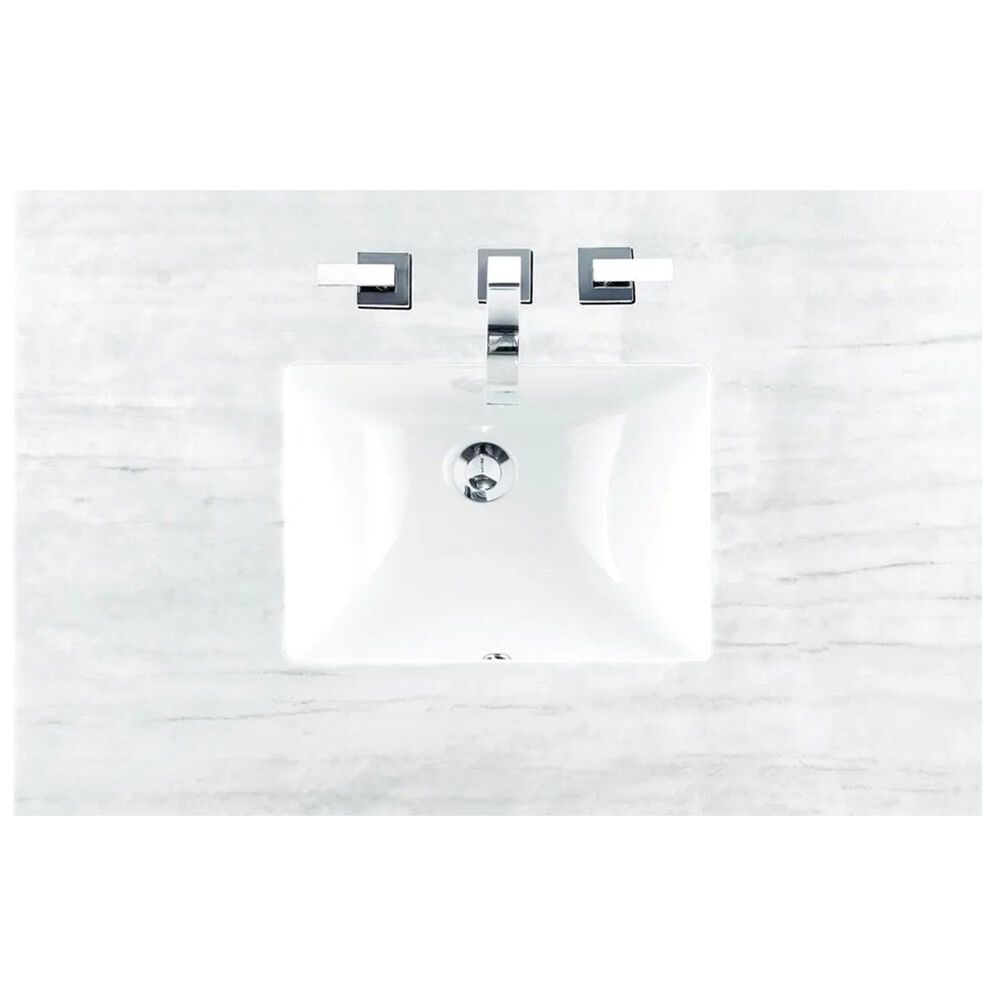 James Martin Vanities Brittany 48&quot; Single Bathroom Vanity in Saddle Brown with 3 cm Arctic Fall Solid Surface Top and Rectangular Sink, , large