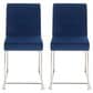 Lumisource Fuji Side Chair with Blue Cushion in Brushed Stainless Steel (Set of 2), , large