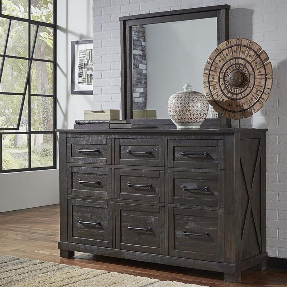 A-America Sun Valley 4 Piece King Storage Bedroom Set in Charcoal, , large