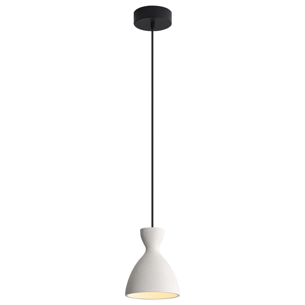 Golden Lighting Aethera 7" 1-Light LED Pendant in White Sandstone, , large
