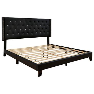 Signature Design by Ashley Vintasso King Upholstered Bed in Black, , large
