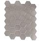 Emser Savvy Silver 2" x 2" Hexagon on 11" x 12" Porcelain Mosaic Sheet, , large