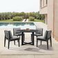 Blue River Grand Outdoor Dining Side Chair with Dark Gray Cushion in Black (Set of 2), , large