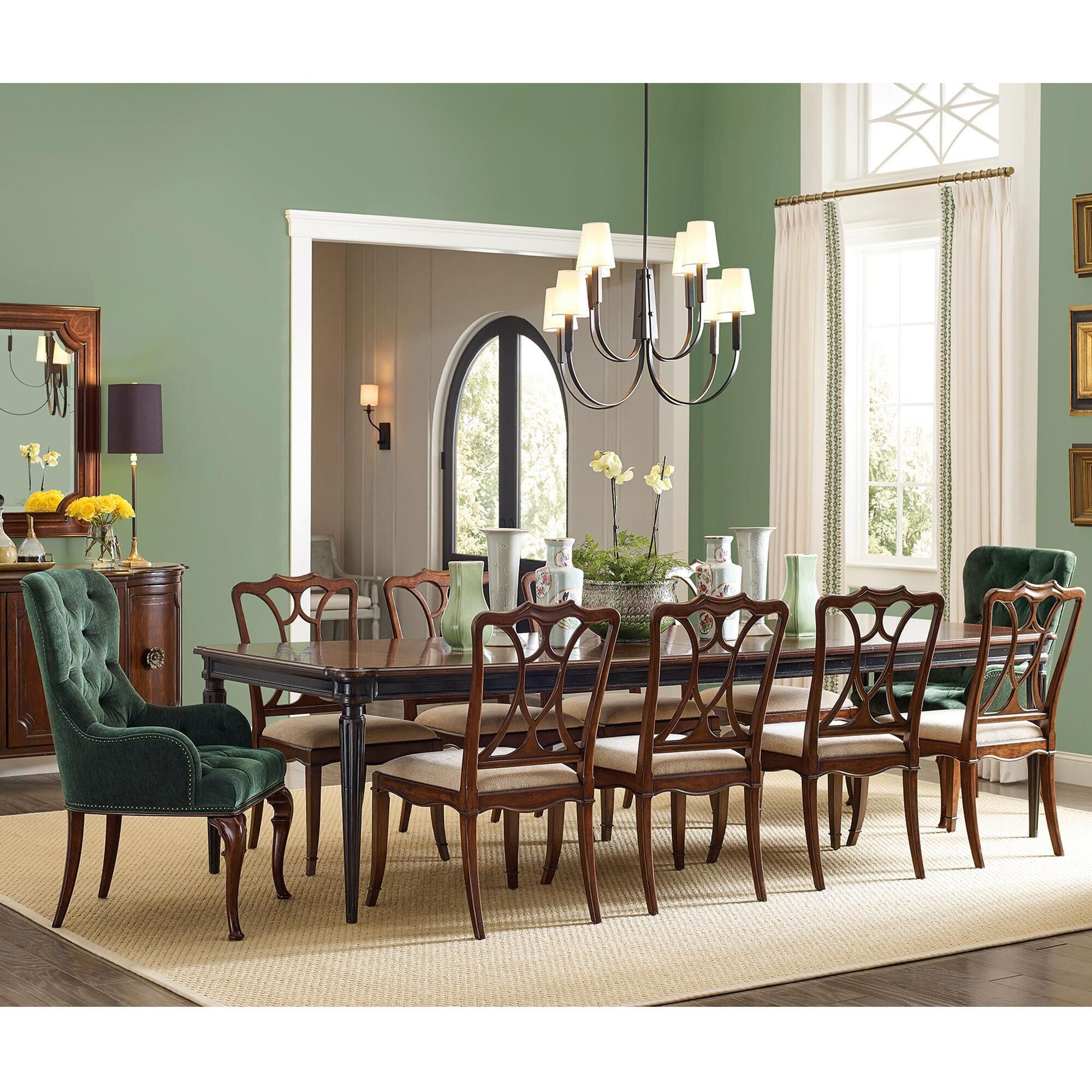 Hooker Furniture Charleston Dining Table in Cherry and Black