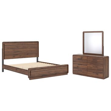 Ashley Fortlorn 3-Piece King Bedroom Set in Walnut Brown with LED Light, , large