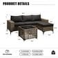 HOMLUX 5-Piece Modular Rattan Outdoor Patio Furniture Set in Black, , large