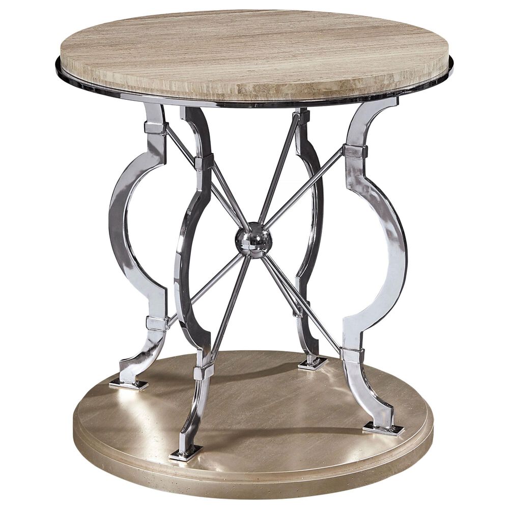 Vantage Morrissey Lamp Table in Silver and Brown, , large