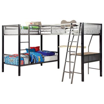 Furniture of America Madrigal Twin over Twin Bunk Bed in Silver, , large