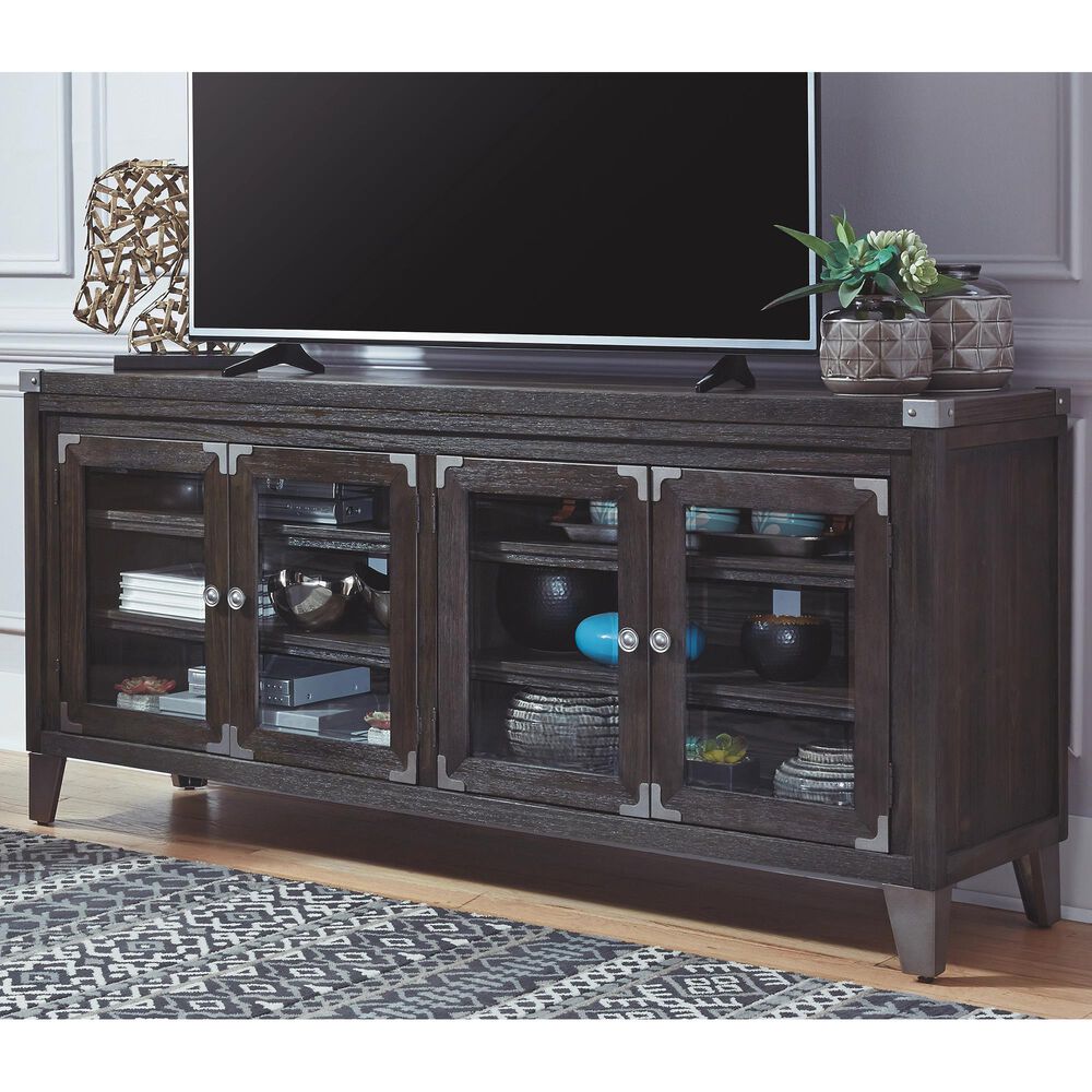 Signature Design by Ashley Todoe Extra Large 70" TV Stand in Industrial Gray, , large