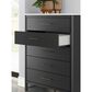 Ashley Cadmori 5-Drawer Chest in Matte Black and White, , large