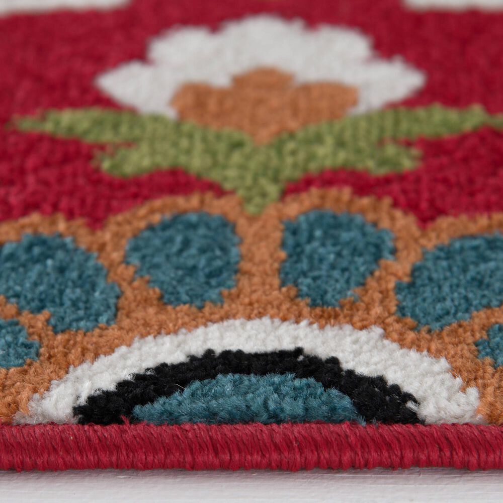 Central Oriental Terrace Tropic Bluffton 9&#39;10&quot; x 12&#39;10&quot; Coral and Snow Area Rug, , large